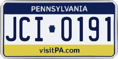 PA license plate JCI0191