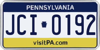 PA license plate JCI0192