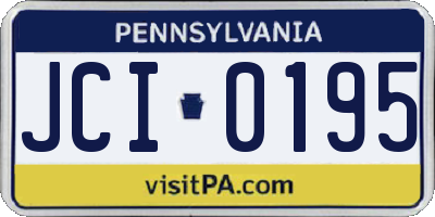 PA license plate JCI0195