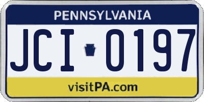 PA license plate JCI0197