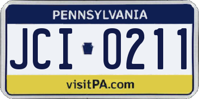 PA license plate JCI0211