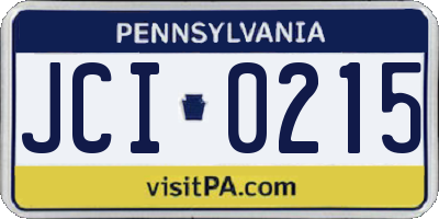 PA license plate JCI0215