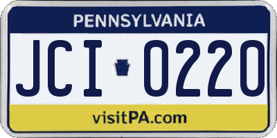 PA license plate JCI0220