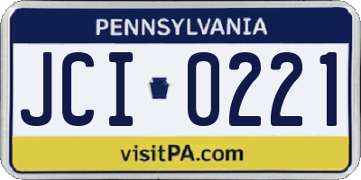PA license plate JCI0221