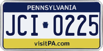PA license plate JCI0225