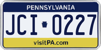 PA license plate JCI0227