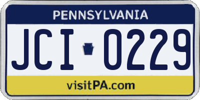 PA license plate JCI0229