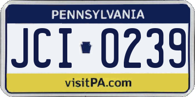 PA license plate JCI0239