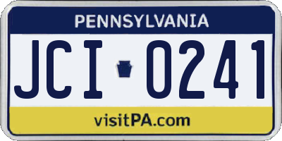 PA license plate JCI0241