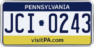 PA license plate JCI0243