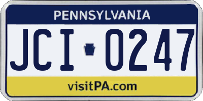 PA license plate JCI0247