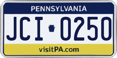 PA license plate JCI0250