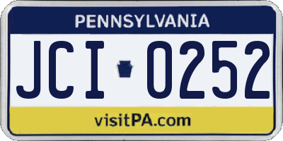 PA license plate JCI0252