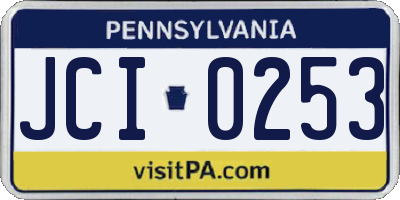 PA license plate JCI0253