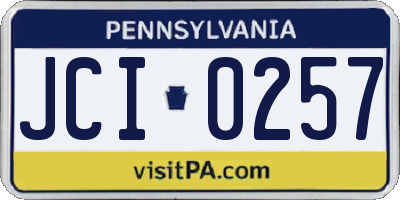 PA license plate JCI0257