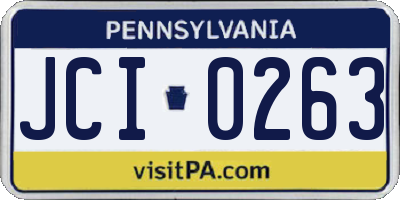 PA license plate JCI0263