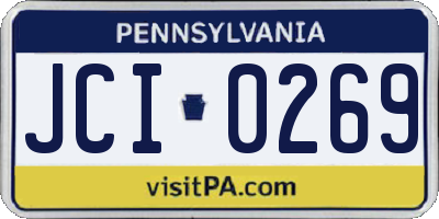 PA license plate JCI0269