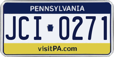 PA license plate JCI0271