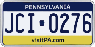 PA license plate JCI0276