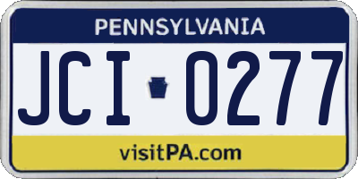 PA license plate JCI0277