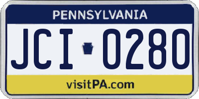 PA license plate JCI0280