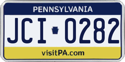 PA license plate JCI0282