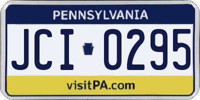 PA license plate JCI0295