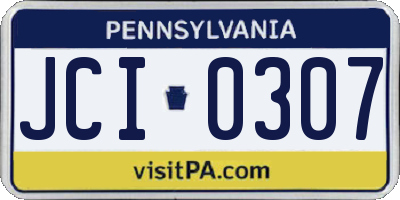 PA license plate JCI0307