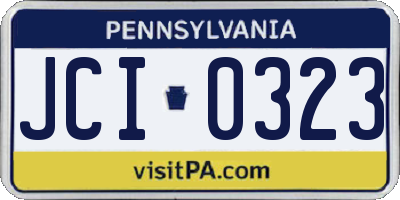 PA license plate JCI0323