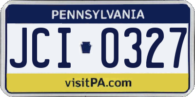 PA license plate JCI0327