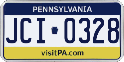 PA license plate JCI0328
