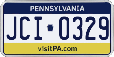 PA license plate JCI0329