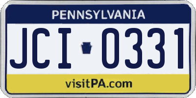 PA license plate JCI0331
