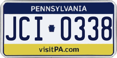 PA license plate JCI0338