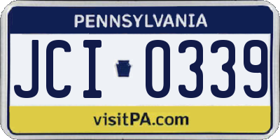 PA license plate JCI0339