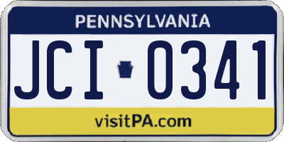 PA license plate JCI0341