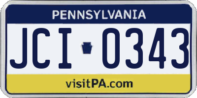 PA license plate JCI0343
