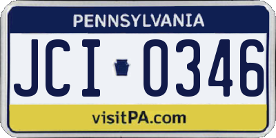 PA license plate JCI0346