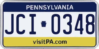 PA license plate JCI0348