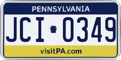 PA license plate JCI0349