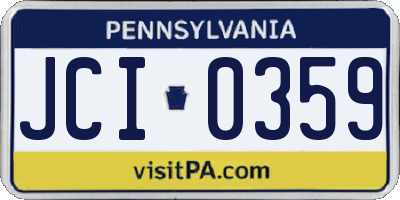 PA license plate JCI0359