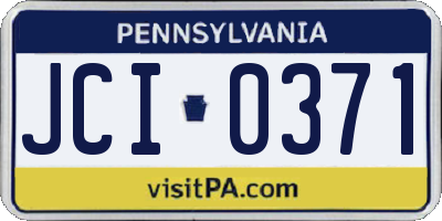PA license plate JCI0371