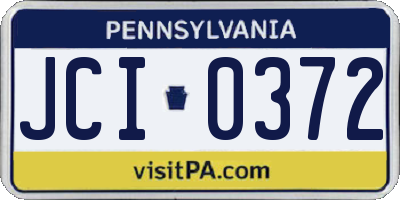PA license plate JCI0372