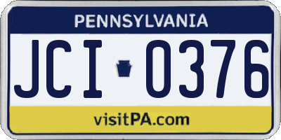 PA license plate JCI0376