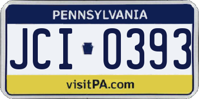 PA license plate JCI0393