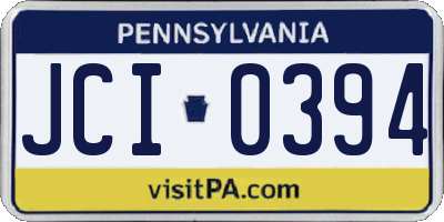 PA license plate JCI0394