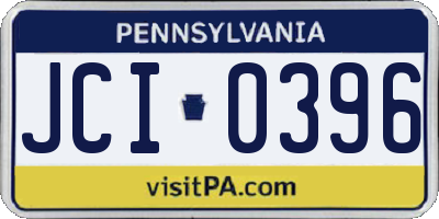 PA license plate JCI0396