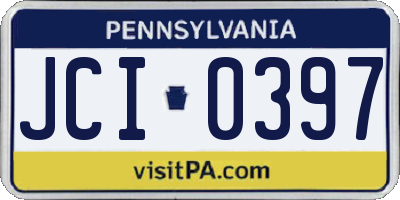 PA license plate JCI0397