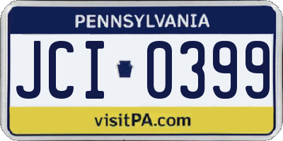 PA license plate JCI0399