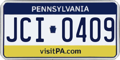 PA license plate JCI0409